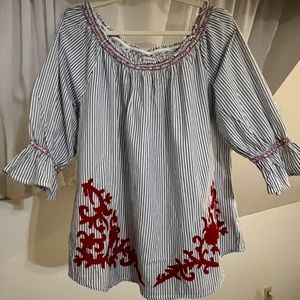 Striped blouse with appliqué  detail